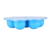 Fdit 7 Cavities Silicone Egg Mold FDA-Approved Food Freezer Container Heat-Resistant -40°C~240°C with Lid for Baby Food Baking Egg Bites Yogurt Ice Cream (Sky Blue)