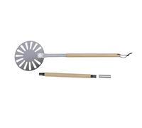 Fdit 9 Inch Stainless Steel Pizza Turning Peel with Long Handle for Easy Control, Perforated Design to Keep Oven
