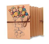Fdit Accordion Album, Kraft Paper, DIY Folding Scrapbook, 34 Pages, 21 x 15 x 1 cm, Gold for Anniversaries, Weddings, Birthdays