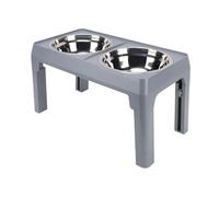 Fdit Adjustable Dog Bowl Stand, Elevated Pet Feeder with 2 Stainless Steel Bowls,5 Level Height Adjustable 3.15 to 12.2 Inch Height for Neck Back Relief