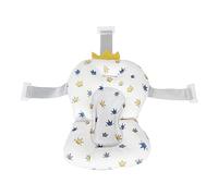 Fdit Adjustable Infant Bath Support Pillow for Bathtub White Crown Pattern Safe Material Baby Bath Pad for Cozy Bathing Experience
