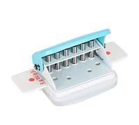 Fdit Adjustable Multi-Hole Punch, Green Manual Paper Punching Machine for A4/B5/A5 with Ruler Guide & Scrap Box Portable Office Home Use