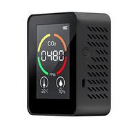 Fdit Air Analyzer for CO2 with Humidity Monitor (Black) | Detects CO2, Temperature, Humidity, USB rechargeable, Suitable for various locations