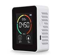 Fdit Air Analyzer for CO2 with Humidity Monitor (White) | Detects CO2, Temperature, Humidity, USB rechargeable, Suitable for various locations