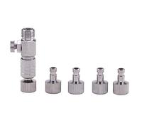 Fdit Airbrush Connector Set - 4pcs 1/8" Quick Release Coupling with Plug - Metal Body - Quick Release Valve
