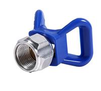 Fdit Airless Spray Gun Nozzle Seat Guard, Universal G7/8-14 Thread Tip Protector Replacement Blue Metal Plastic Sprayer Nozzle Holder for Paint Protection