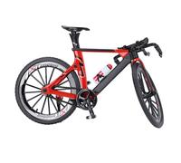 Fdit Alloy Racing Bike Model Dual Handlebar Sliding Steering for Children Metal Bike Model Decoration (Black Red)