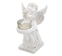 Fdit Ambient Candle Holder, Nice Gift Great Ornament Resin Angel Candle Organizer Protective Coating Robust for Balcony for Hotel (Right Type)