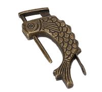 Fdit Antique Fish Padlock, Solid Brass Vintage Lock for Jewelry Boxes & Cabinets 3.2cm U-Shaped Shackle Rust-Resistant Heirloom Gift