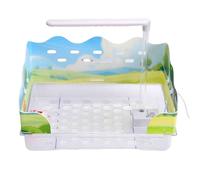 Fdit Automatic Bird Bath Shower, Circulating Water Large Cage Birdbath with Detachable Pump and Filter for African Grey Cockatiel Lovebirds (Country Life Bath Tub)