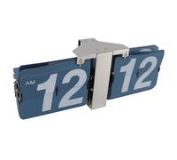Fdit Automatic Flip Clock, Vintage Mechanical Flip Down Clock Retro Digital Display with 304 Stainless Steel Base for Living Room Office Decor (Silver Stand and Blue Flip)