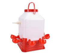 Fdit Automatic Poultry Waterer, 10L 4 Bowls Plastic Chicken Waterer Feeder Combo Large Capacity for Multiple Birds Farm Use