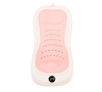 Fdit Baby Bath Support Soft Sink Thermometer Anti Slip Portable Newborn Bathtub for Infant Bath, Plastic and Electronic Components, 20.5 X 10.6in (Pink)