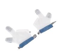 Fdit Baby Stop Sucking Gloves, Polyester Fiber Breathable Mittens with Adjustable Wrist, Two Finger Design for Infants 0 to 9 Months, Thumb Sucking Prevention Aid (Two Fingers - Blue S Size)