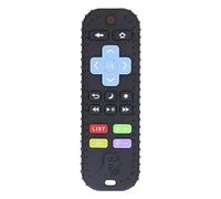 Fdit Baby Teether Chew Toy, Remote Control Shape Teething Relief Toys Silicone Sensory Toy with Number Learning Buttons for Toddler Infants (Black)