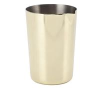 Fdit Bartending Cup, Stainless Steel Cocktail Mixing Cup with Large Diameter and Pouring Spout, Dishwasher Safe Rust Proof, for Home Bars and Professional Bartenders (Plated Gold)