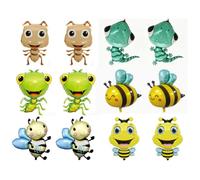 Fdit Bee Balloon Decorations, 12Pcs Critter Aluminum Film Party Set