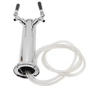 Fdit Beer Tower, 304 Stainless Steel Draft Beer Kegerator Tower with Chrome Plated Brass Faucet, for Home Bar Kegerator Keezer Brewing