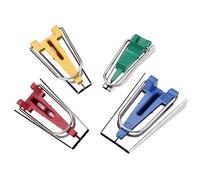 Fdit Bias Tape Maker, 4 Sizes 6mm 12mm 18mm 25mm Plastic Fabric Folder Kit for DIY Sewing Quilting Binding, with Easy Guide and Automatic Folding