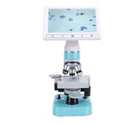 Fdit Binocular Microscope, 4x 10x 40x Achromatic Objectives with 7 Inch HD Screen for Observing Pet Semen Vitality and Biological Tissues