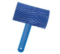 Fdit Blue Rubber Wood Grain Effect Paint Roller with Handle, DIY Wall Decoration Tool for Realistic Wood Patterns Professional Finish Easy Home Decor Upgrade