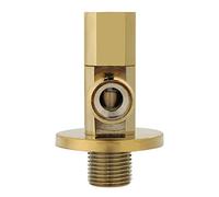 Fdit Brass Angle Stop Valve Water Control Valve Shut Off 1/2 Inch Gold Rust Proof Resistant for Home Bathroom Faucet Installation