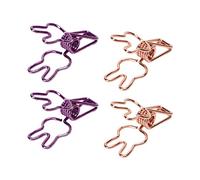 Fdit Bunny Clips, 100Pcs Metal Paper Clips with Cute Hollow Out Design, for Holding Papers Notes Receipts Files