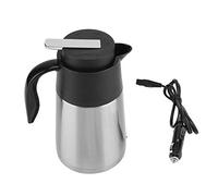 Fdit Car Heating Kettle, Stainless Steel Car Kettle Water Boiler, 1300ml Travel Electric Pot, 12V/24V Auto Adapter for Boiling Water, Coffee, Milk Powder (12V sedan)