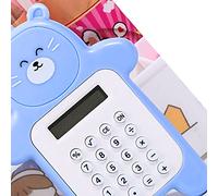 Fdit Cartoon Bear Shape Mini Calculator, Portable Pocket Calculator with Rubber Buttons and Rounded Edges, Small Learning Tool for Students and Children (Blue Bear)