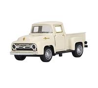 Fdit Classic Die-cast Pickup Model, Exquisite Alloy Material, Friction Device, Durable Pickup Model for Table Decoration, for Christmas (Beige)
