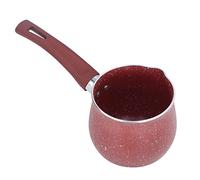 Fdit Coffee Warmer Pot, Single Handle Nonstick Milk Pan Boiling Pot with Heat Resistive Handle for Heating Milk Boiling Water Making Tea (Red)