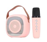 Fdit Compact Mini Karaoke Speaker Set Easy to Use Portable Karaoke Machine for Kids Adults, Wireless Microphone Speaker
