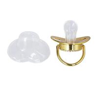 Fdit Crown Pacifier with Chain, Rhinestone Decorated Baby Soother for 6-18 Months Infants Comfort and Style (Letter A)