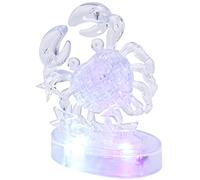Fdit Crystal Puzzle Colorful Three-Dimensional Puzzle with LED Light for Brain Development and Logical Awareness Transparent GPPS Plastic (Cancer)