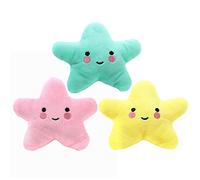 Fdit Cute Plush Star Shaped Pet Dog Chew Toy with Soft Funny Animal Patterns for Puppy Pulling and Catching Games (A)