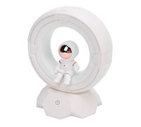 Fdit Desktop Night Light Space Man Design USB Rechargeable LED Lamp with 3 Color Temperature for Kids (White)