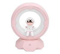 Fdit Desktop Night Light Space Man Design USB Rechargeable LED Lamp with 3 Color Temperature for Kids (Pink)