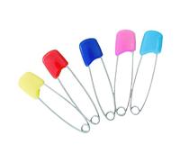 Fdit Diaper Pins, 2.17 Inch Stainless Steel Safety Pins with Plastic Head Locking Mechanism for Cloth Diapers Crafts Laundry Jewelry Making (Large)