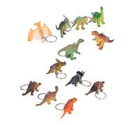 Fdit Dinosaur Keychains Vivid Simulation Animal Key Rings for Gifts and Decoration, Pack of 12 Small Light Model Keychain, Suitable for Family and Friends (K2108 dinosaur keychain)