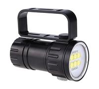 Fdit Diving LED Flashlight, 28800 Lumens LED Diving Flashlight Photography Fill Lamp Underwater 80 M Torch with Stand Red Blue Lightweight