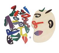 Fdit DIY Face Board, Educational Toy, Simple Game, 26 Blocks, Face Matching Kit for, Imagination Development, for Holiday [Material Beech wood]