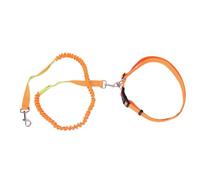 Fdit Dog Leash, Multifunctional D Rings Nylon Rope Leash with Reflective Strip and Pull Resist Lock Buckle for Outdoor Walking Pet (Orange Green)