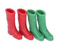 Fdit Doll Rain Boots Miniature Red Green for 1:12 Dollhouse Decoration OB11, Mini Garden Shoes Model
