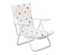 Fdit Dollhouse Beach Chair Miniature Lifelike Lightweight Metal Frame Folding Sunbath Chair for Adults and Children (Colorful Dot Type)