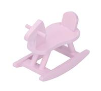 Fdit Dollhouse Miniature Rocking Horse, Realistic Simulation Toy for Decorating Miniature Scenes, Birch Wood (Pink)