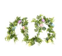 Fdit Easter Decor, 160cm Artificial Garland Vine (Eucalyptus Leaf Egg | Festive Easter Garland with Eggs, Realistic Eucalyptus Leaves for Spring, 160cm Flexible Length, Ideal for Mantle Shelf