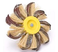 Fdit Electric Drill Sisal Emery Polishing Wheel Fabric with a Long Service Life for Wood and Plastic, Ideal for Starting and Scribbles, 6 Mm Axle (6 sandpaper sisal flower heads (Red Sand 180#))