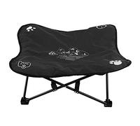 Fdit Elevated Dog Bed, Foldable Soft Cushion, Aluminum Alloy Support for Outdoor Camping (Black)