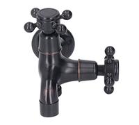 Fdit European Retro Wall Mount Basin Faucet Bathroom Sink Tap with Solid Brass Construction Double Swivel Handle for Home Commercial Use