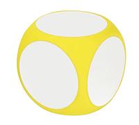 Fdit EVA Dice, 10cm Write On Wipe Off Dry Erase Cube for Classroom Teaching and Educational Games, Teaching Aid for Kindergarten and Elementary Students (Yellow)